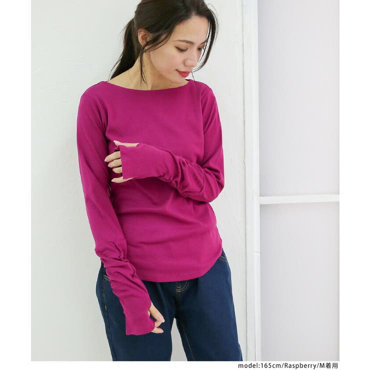 【M・L・LL・3L・4L】ボートネック指空きTシャツ | JungleJalopy | 詳細画像10 