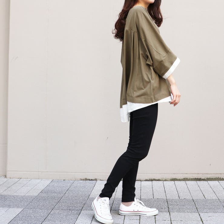 【M-L・LL-3L・4L-5L】ゆるっと異素材レイヤードTシャツ | JungleJalopy | 詳細画像11 