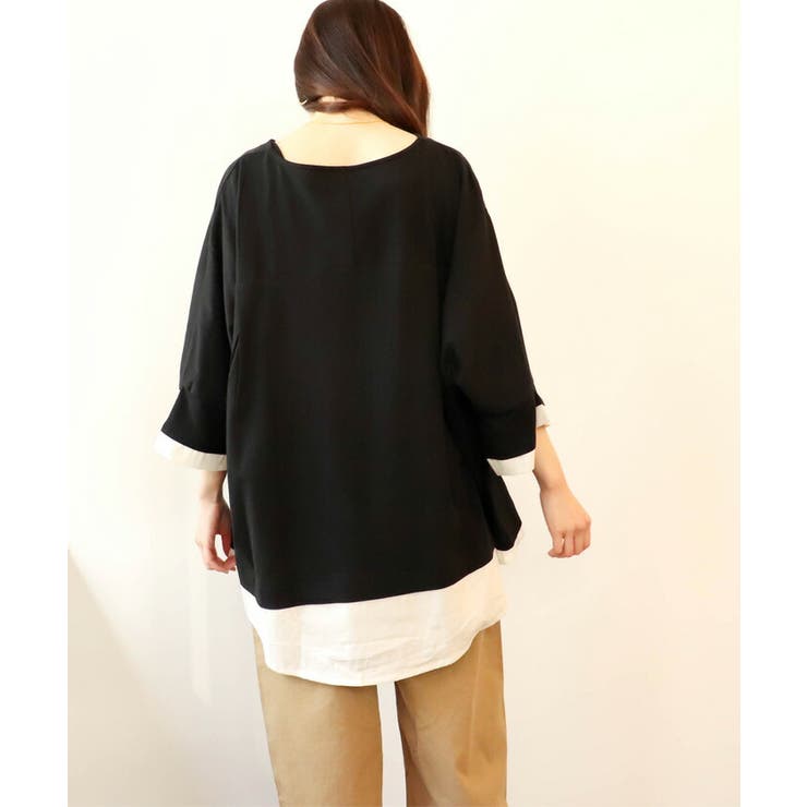 【M-L・LL-3L・4L-5L】ゆるっと異素材レイヤードTシャツ | JungleJalopy | 詳細画像17 