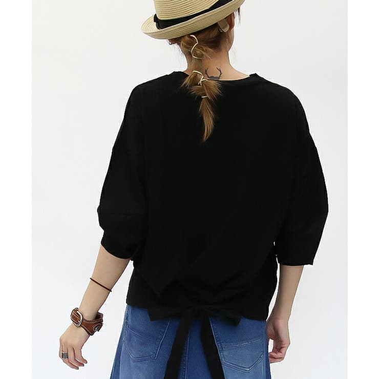 【M-L・LL-3L・4L-5L】バックリボンぽわん袖Tシャツ | JungleJalopy | 詳細画像5 