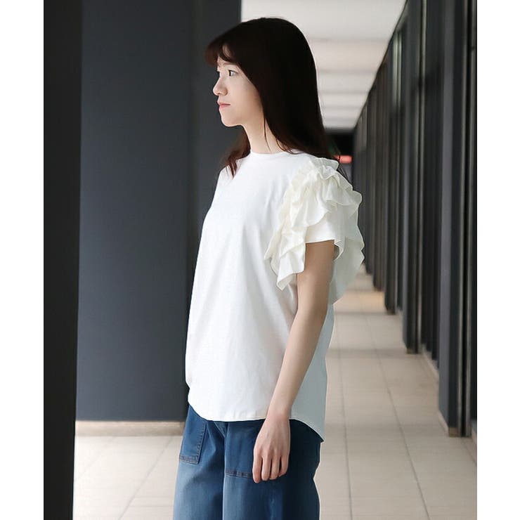 【M-L・LL-3L・4L-5L】片袖フリル デザインカットソー | JungleJalopy | 詳細画像10 