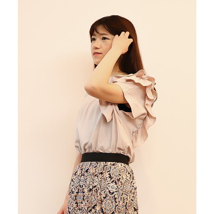 【M-L・LL-3L・4L-5L】片袖フリル デザインカットソー | JungleJalopy | 詳細画像14 