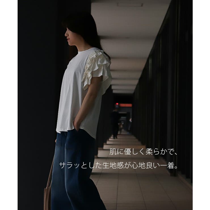 【M-L・LL-3L・4L-5L】片袖フリル デザインカットソー | JungleJalopy | 詳細画像18 