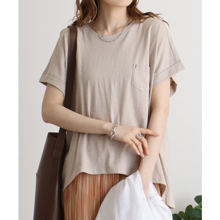 【M L】オーバーサイズポケット付きUネックTee Tシャツ | JungleJalopy | 詳細画像3 