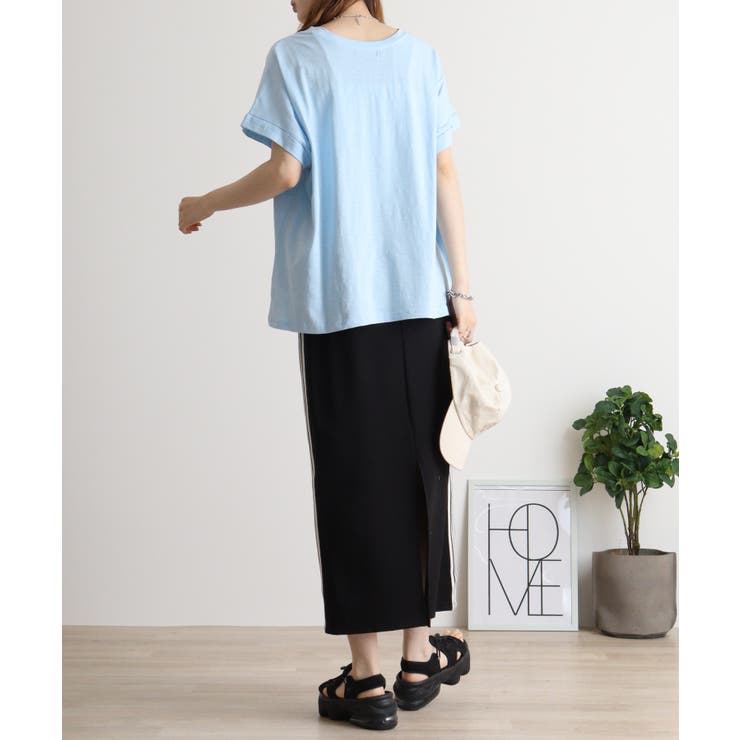 【M L】オーバーサイズポケット付きUネックTee Tシャツ | JungleJalopy | 詳細画像41 