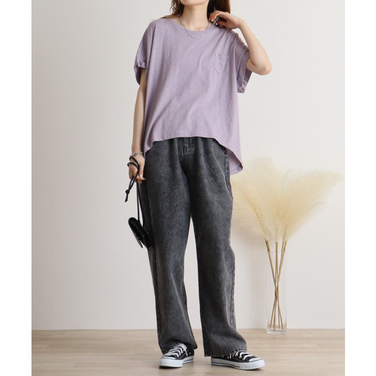 【M L】オーバーサイズポケット付きUネックTee Tシャツ | JungleJalopy | 詳細画像46 