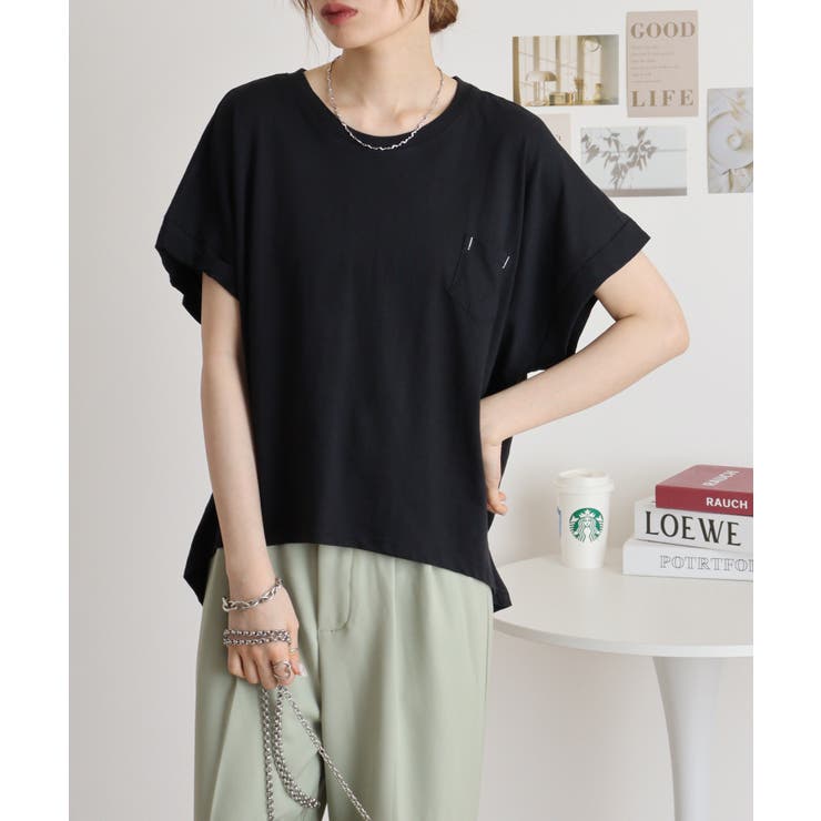【M L】オーバーサイズポケット付きUネックTee Tシャツ | JungleJalopy | 詳細画像50 