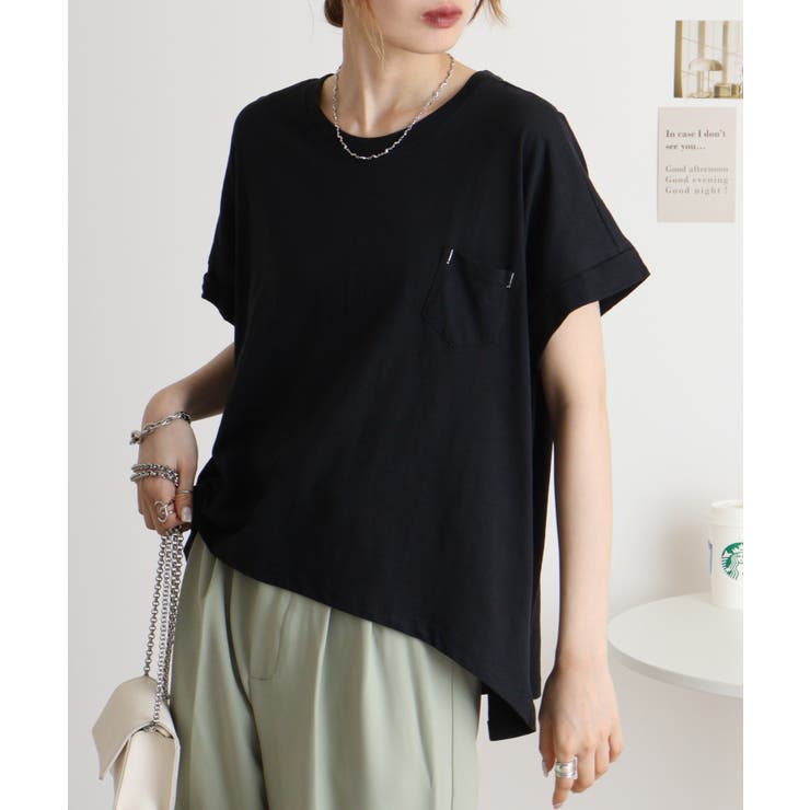 【M L】オーバーサイズポケット付きUネックTee Tシャツ | JungleJalopy | 詳細画像51 