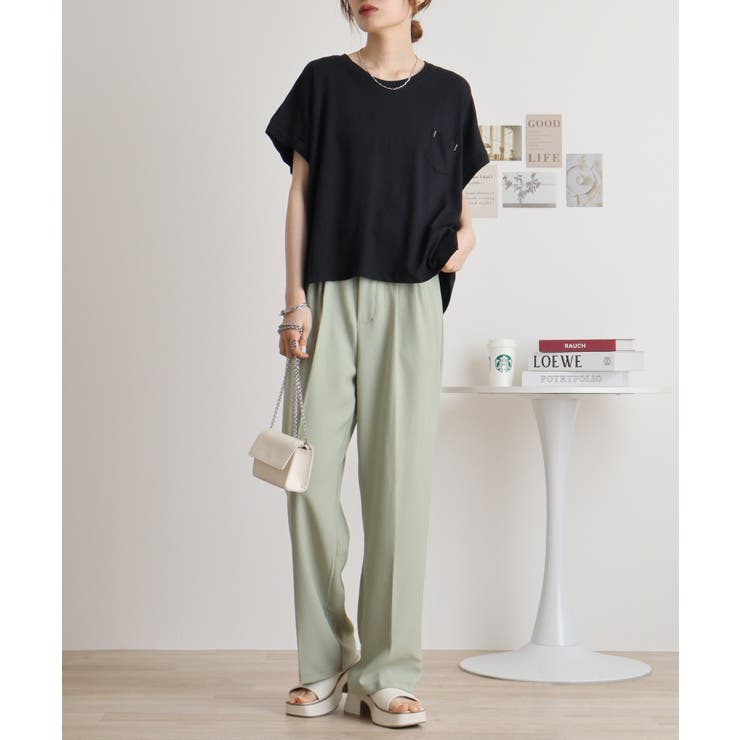 【M L】オーバーサイズポケット付きUネックTee Tシャツ | JungleJalopy | 詳細画像53 