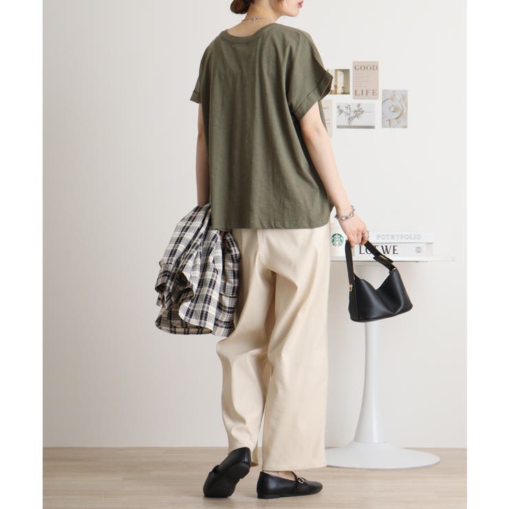 【M L】オーバーサイズポケット付きUネックTee Tシャツ | JungleJalopy | 詳細画像60 