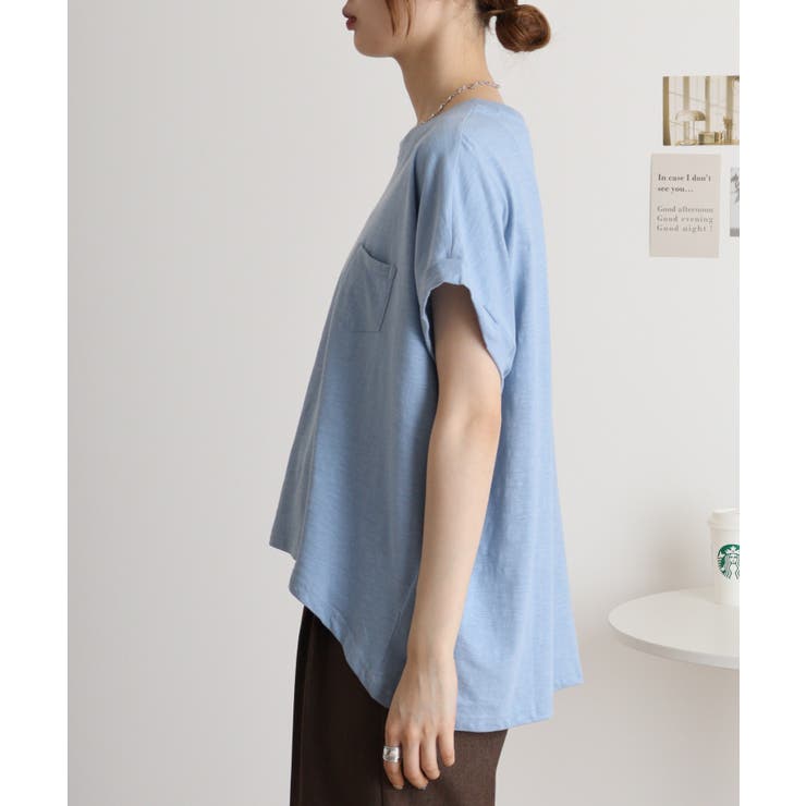 【M L】オーバーサイズポケット付きUネックTee Tシャツ | JungleJalopy | 詳細画像67 