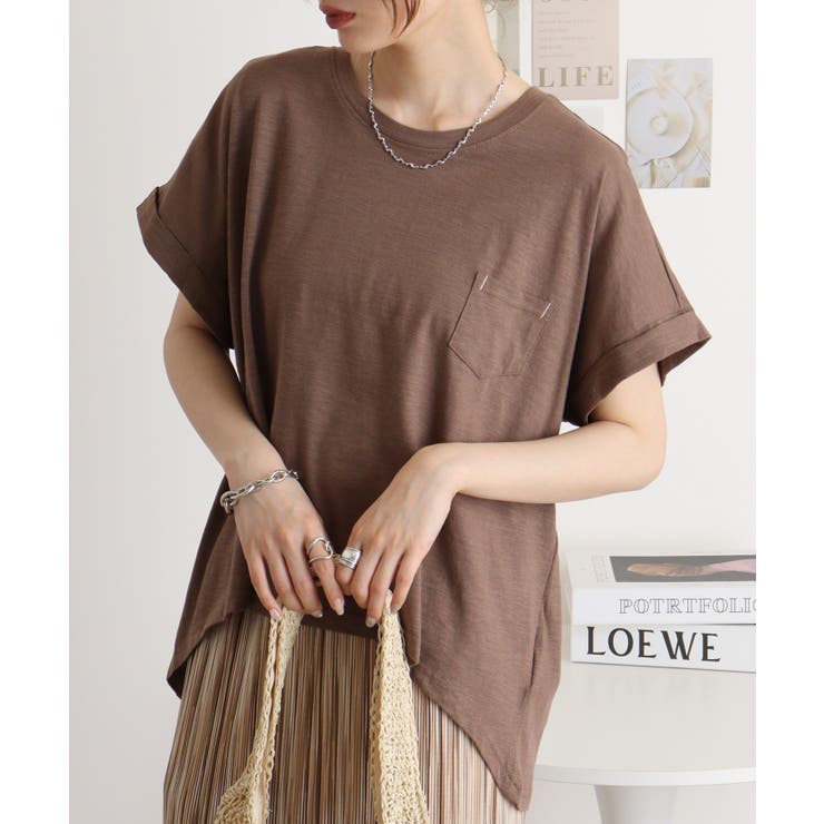 【M L】オーバーサイズポケット付きUネックTee Tシャツ | JungleJalopy | 詳細画像82 