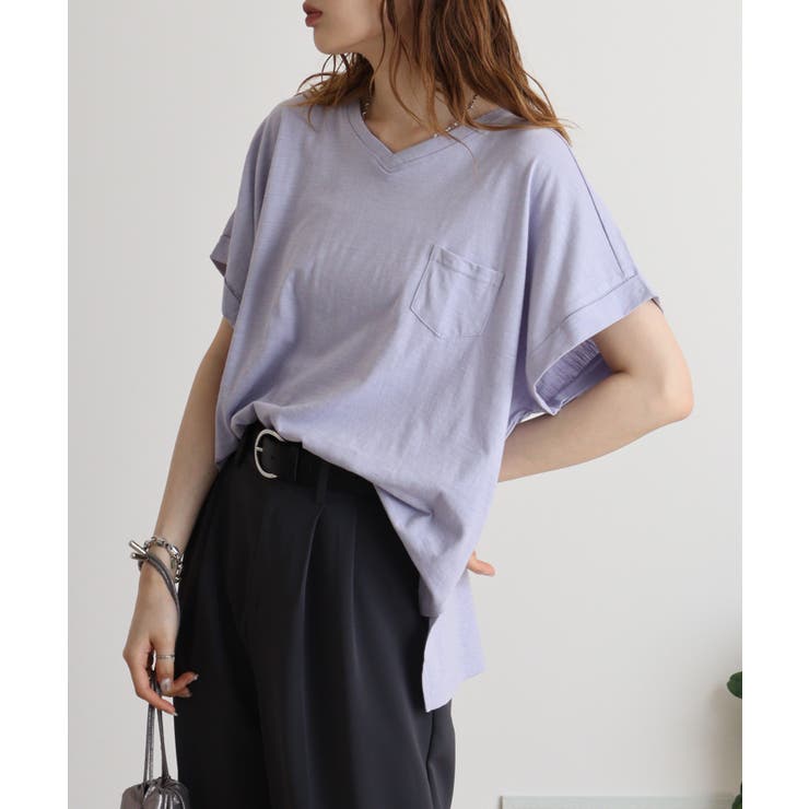 【M L】オーバーサイズポケット付きVネックTee Tシャツ | JungleJalopy | 詳細画像42 