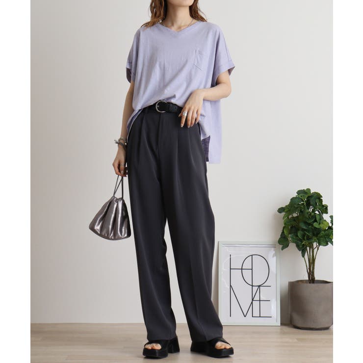 【M L】オーバーサイズポケット付きVネックTee Tシャツ | JungleJalopy | 詳細画像43 