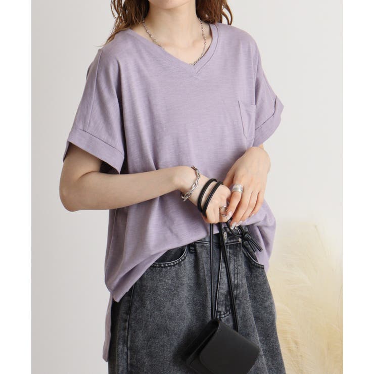 【M L】オーバーサイズポケット付きVネックTee Tシャツ | JungleJalopy | 詳細画像52 