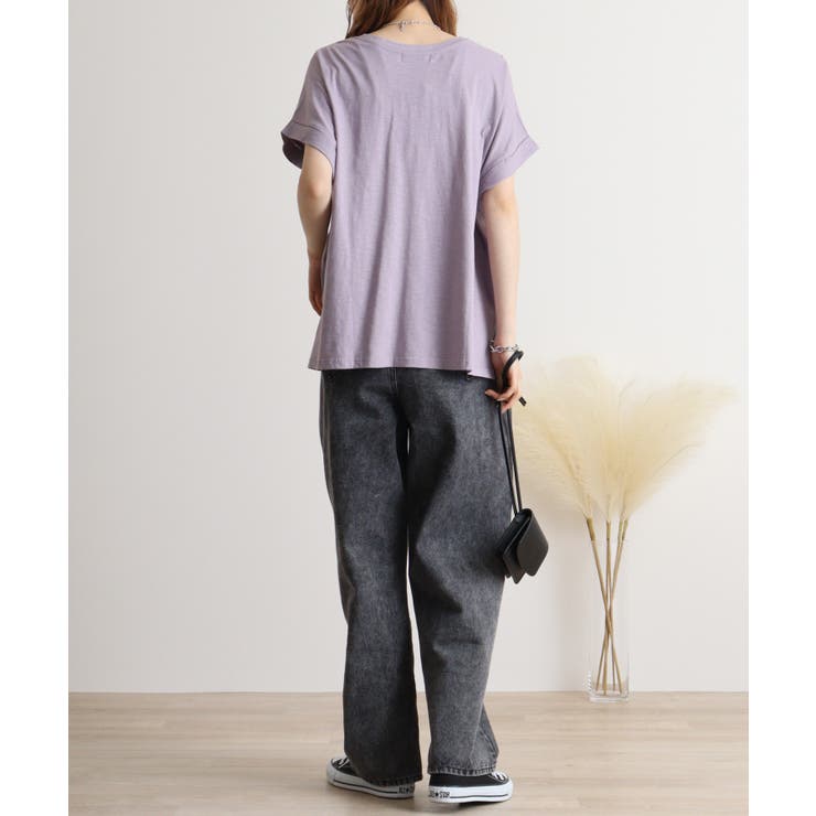 【M L】オーバーサイズポケット付きVネックTee Tシャツ | JungleJalopy | 詳細画像56 