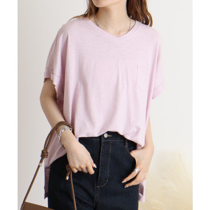 【M L】オーバーサイズポケット付きVネックTee Tシャツ | JungleJalopy | 詳細画像58 