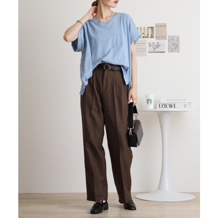 【M L】オーバーサイズポケット付きVネックTee Tシャツ | JungleJalopy | 詳細画像77 