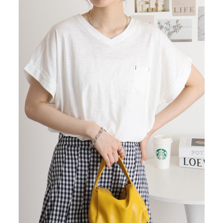 【M L】オーバーサイズポケット付きVネックTee Tシャツ | JungleJalopy | 詳細画像83 