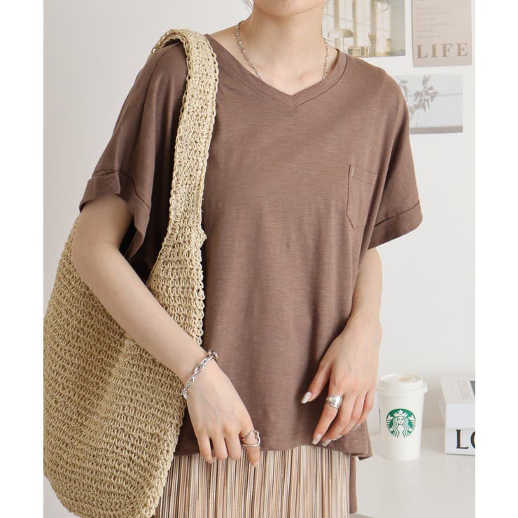 【M L】オーバーサイズポケット付きVネックTee Tシャツ | JungleJalopy | 詳細画像88 