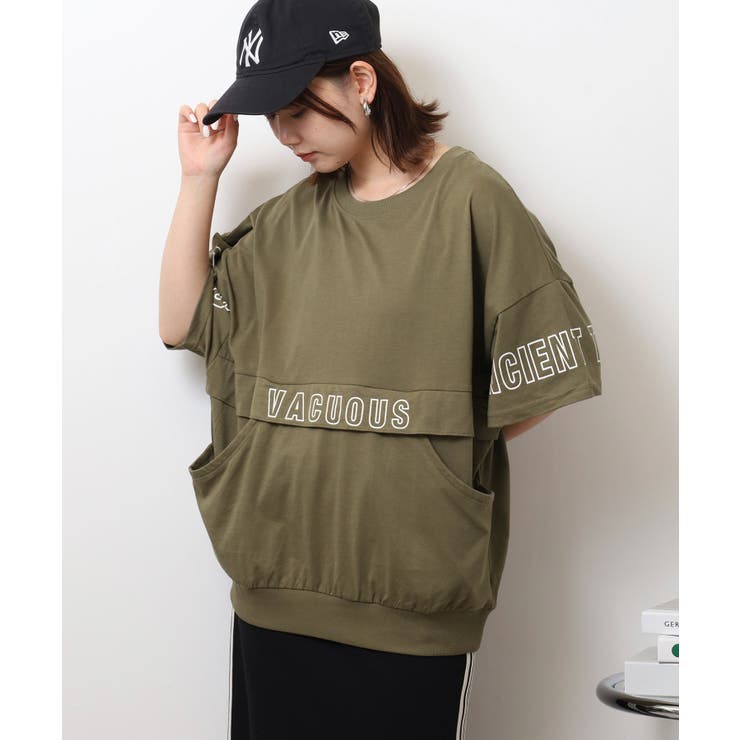 ポケット付きオーバーサイズシルエットロゴプリントTシャツ レディース | JungleJalopy | 詳細画像13 