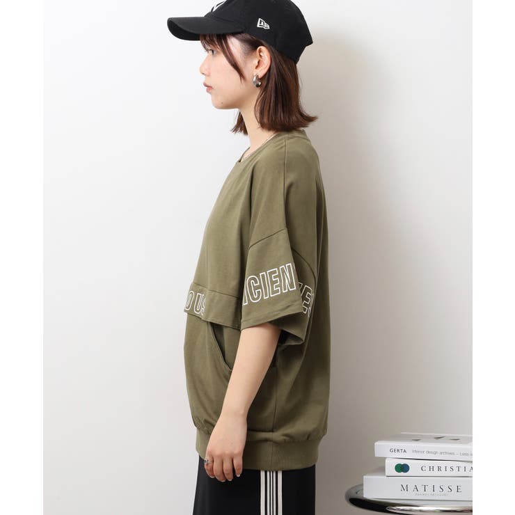 ポケット付きオーバーサイズシルエットロゴプリントTシャツ レディース | JungleJalopy | 詳細画像17 