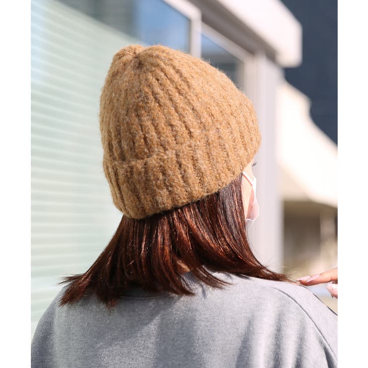 BROWN | シャギーニットキャップ ビーニー ニット帽 | JungleJalopy