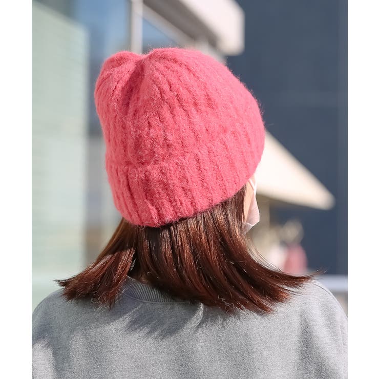 PINK | シャギーニットキャップ ビーニー ニット帽 | JungleJalopy