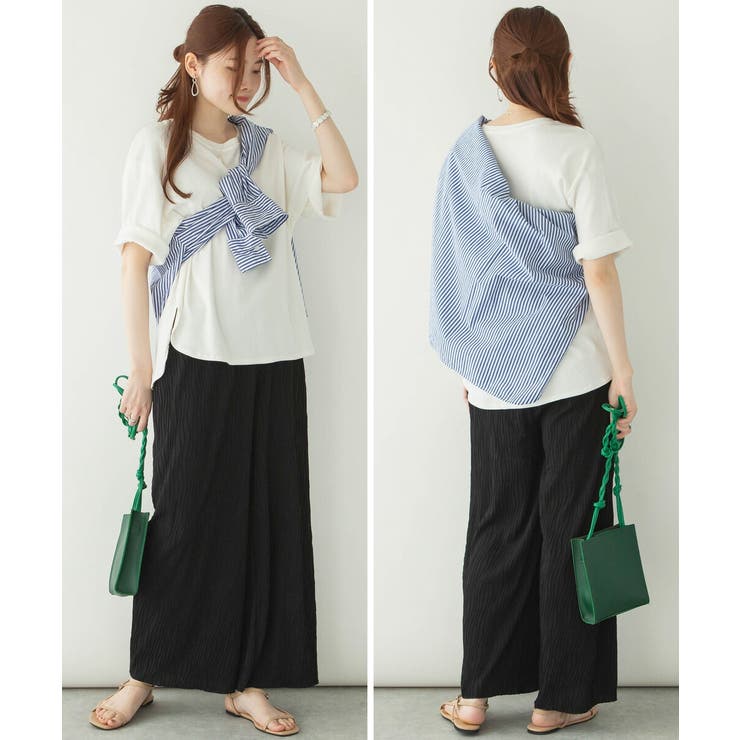 レディース リップルストライプ ワイドパンツ | JungleJalopy | 詳細画像7 