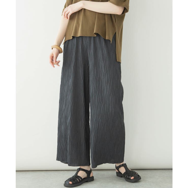 レディース リップルストライプ ワイドパンツ | JungleJalopy | 詳細画像8 