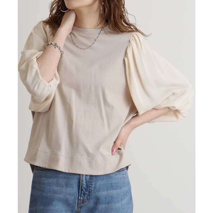 【M】袖口ボリューム布帛切替プルオーバー | JungleJalopy | 詳細画像1 