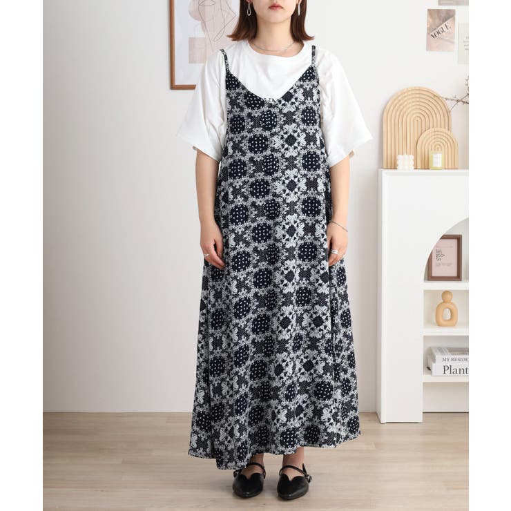 レーヨンキャミOP＋小花柄天竺Tシャツアンサンブル レディース | JungleJalopy | 詳細画像13 