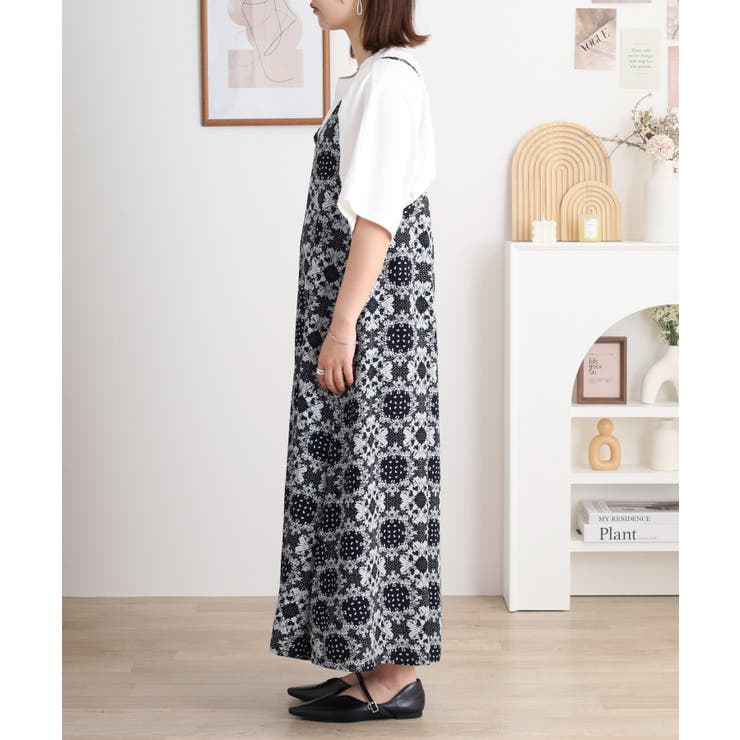 レーヨンキャミOP＋小花柄天竺Tシャツアンサンブル レディース | JungleJalopy | 詳細画像14 