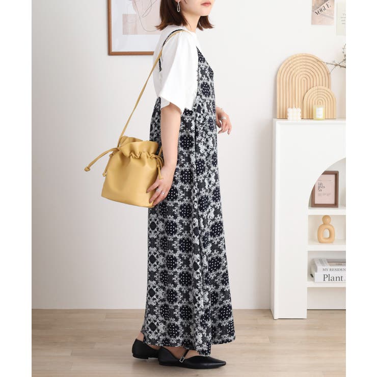 レーヨンキャミOP＋小花柄天竺Tシャツアンサンブル レディース | JungleJalopy | 詳細画像5 