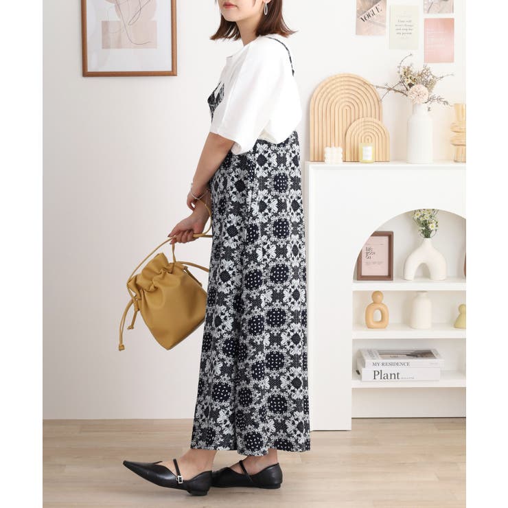 レーヨンキャミOP＋小花柄天竺Tシャツアンサンブル レディース | JungleJalopy | 詳細画像7 