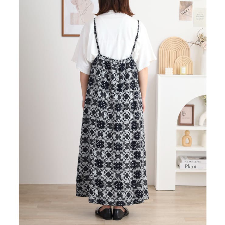 レーヨンキャミOP＋小花柄天竺Tシャツアンサンブル レディース | JungleJalopy | 詳細画像8 