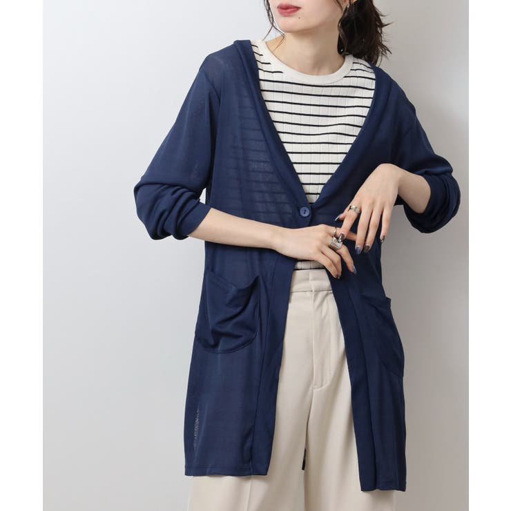 NAVY | シアースラブロングカーディガン レディース | JungleJalopy