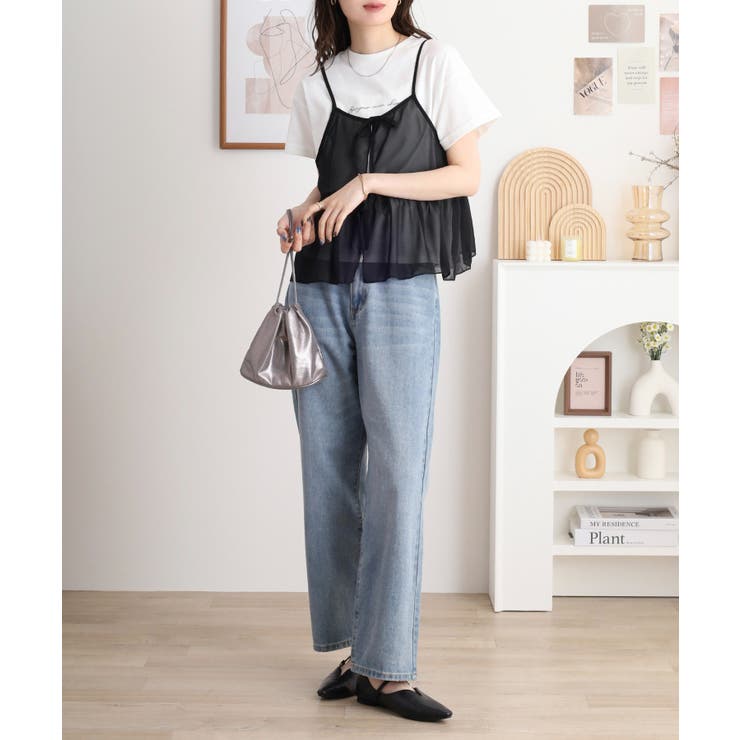 シフォン ビスチェ キャミソール＋ロゴプリントTシャツ | JungleJalopy | 詳細画像10 