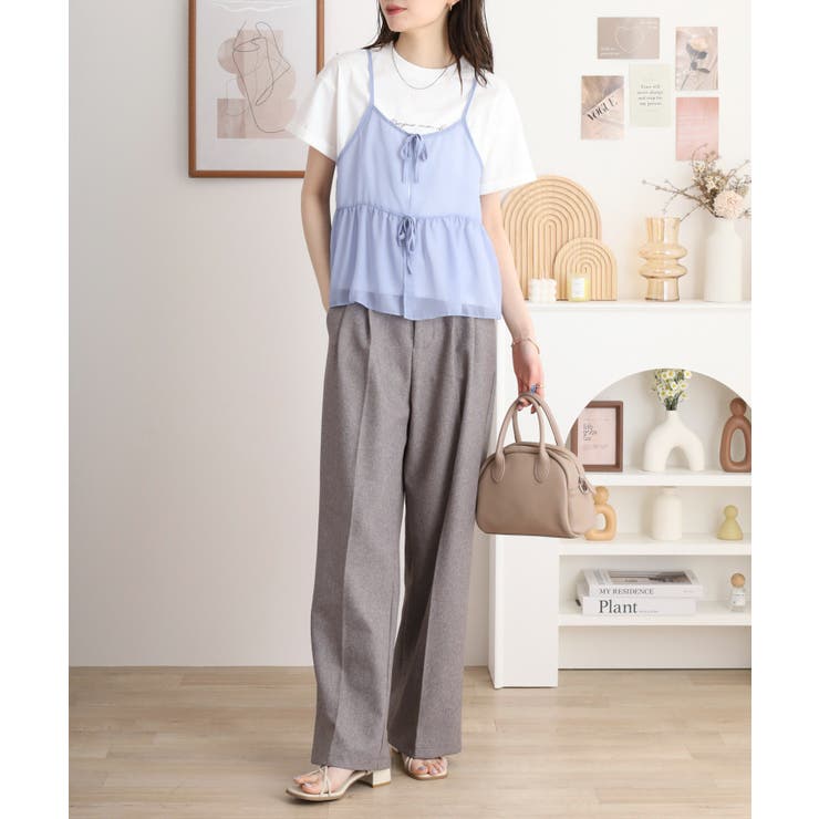 シフォン ビスチェ キャミソール＋ロゴプリントTシャツ | JungleJalopy | 詳細画像5 