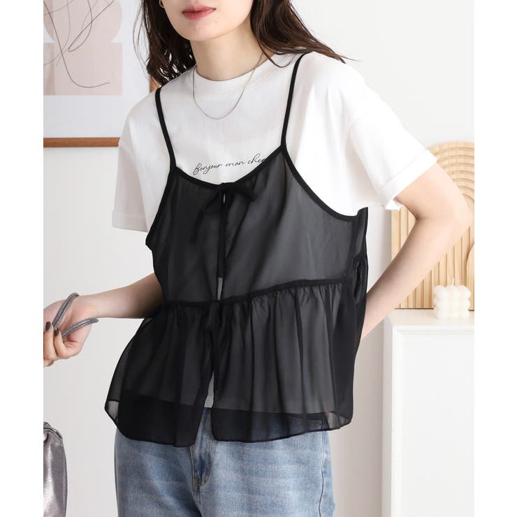 シフォン ビスチェ キャミソール＋ロゴプリントTシャツ | JungleJalopy | 詳細画像7 