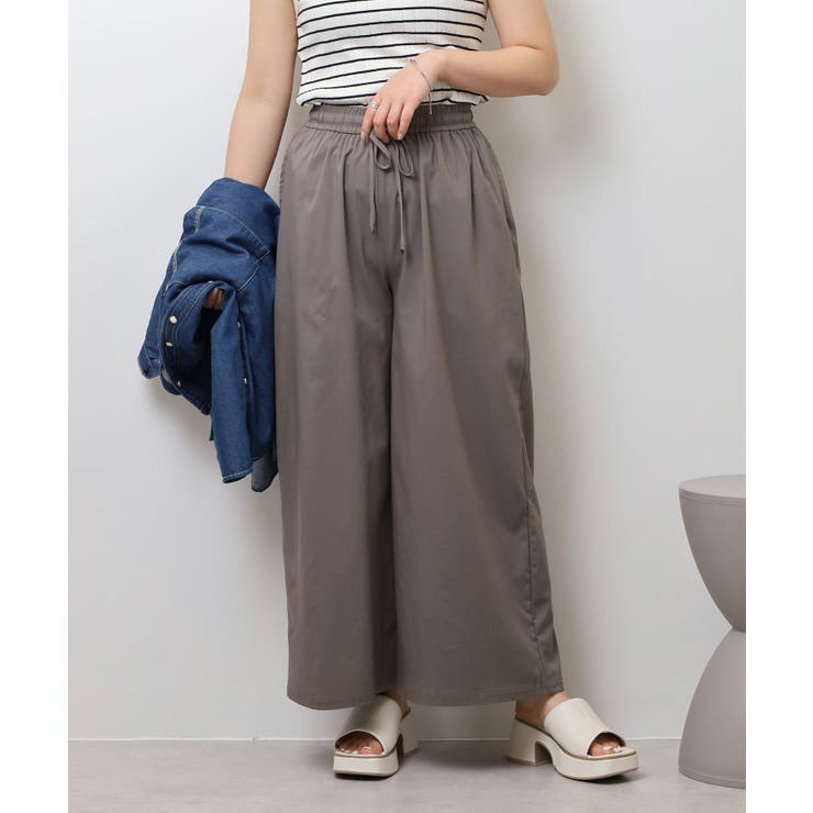 CHARCOAL | ライトクールストレッチワイドパンツ レディース | JungleJalopy