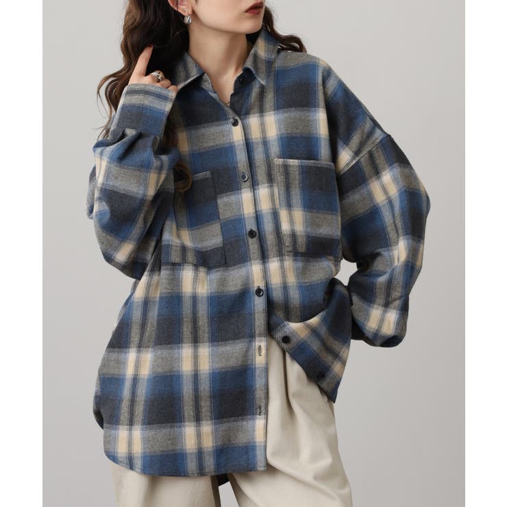 BLUE | ビエラチェックロングシャツ レディース レビュー特典あり | JungleJalopy