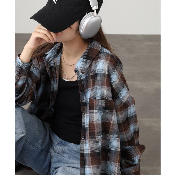 BROWN | ビエラチェックロングシャツ レディース レビュー特典あり | JungleJalopy