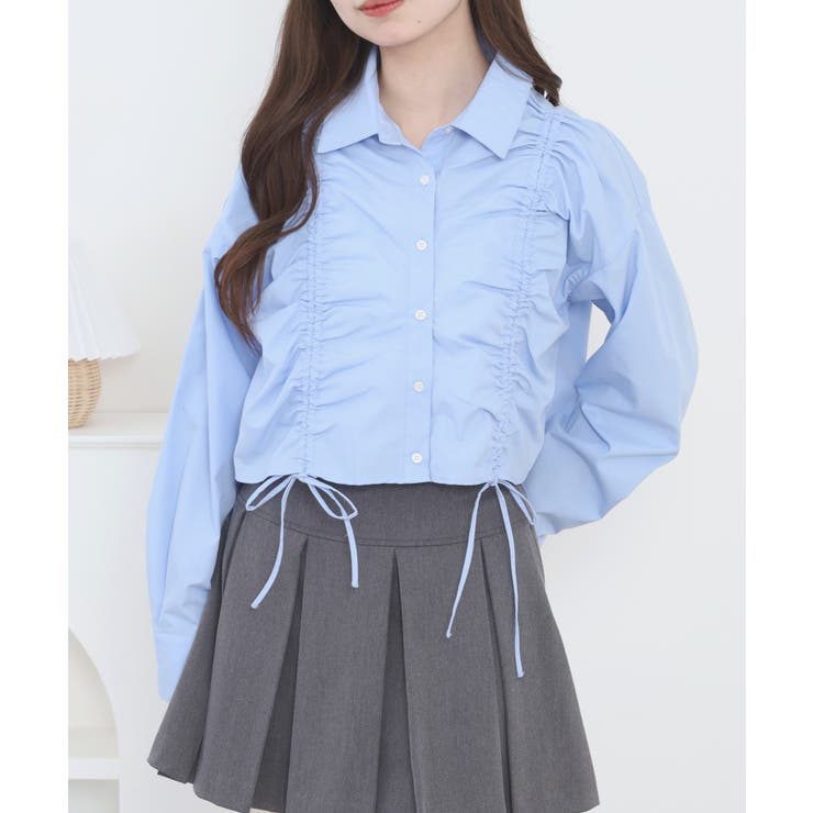 ショート丈 フロントシャーリング シャツ レディース | JungleJalopy | 詳細画像13 