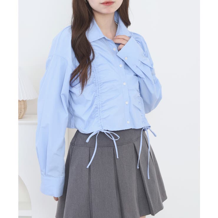 ショート丈 フロントシャーリング シャツ レディース | JungleJalopy | 詳細画像15 