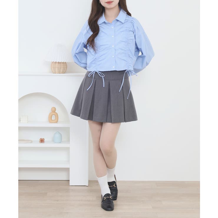 ショート丈 フロントシャーリング シャツ レディース | JungleJalopy | 詳細画像16 