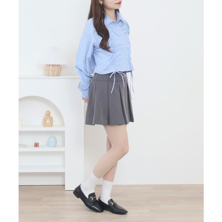 ショート丈 フロントシャーリング シャツ レディース | JungleJalopy | 詳細画像17 