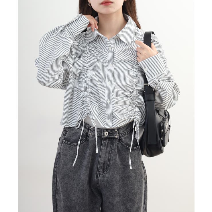 ショート丈 フロントシャーリング シャツ レディース | JungleJalopy | 詳細画像20 