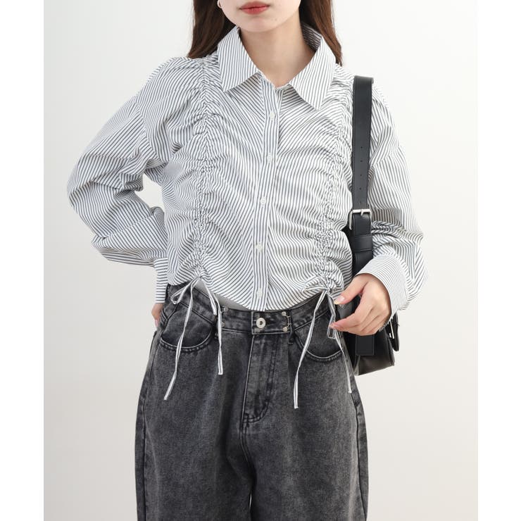 ショート丈 フロントシャーリング シャツ レディース | JungleJalopy | 詳細画像21 