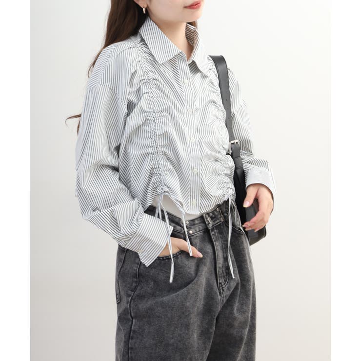 ショート丈 フロントシャーリング シャツ レディース | JungleJalopy | 詳細画像22 